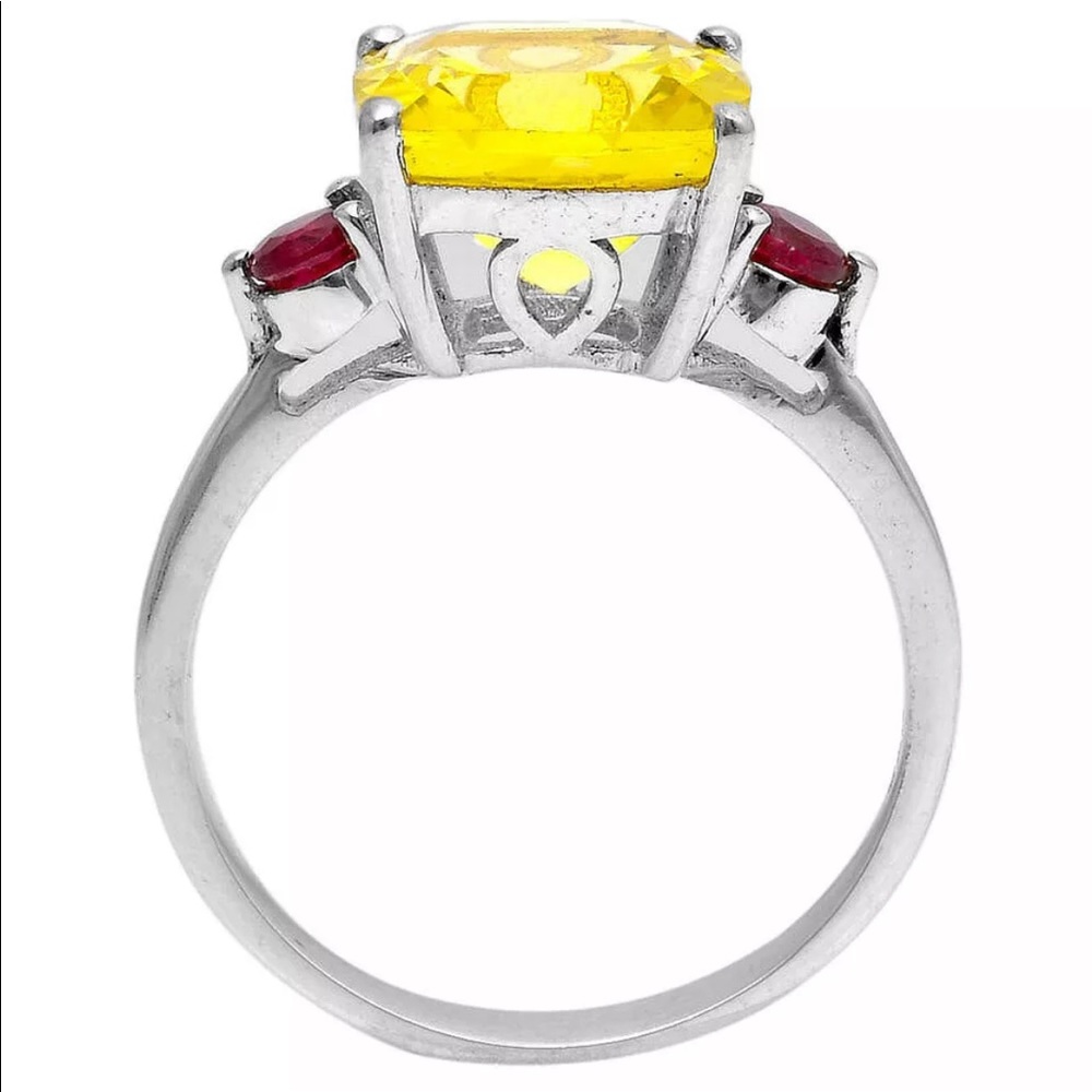 Gorgeous faceted lemon quartz sterling silver rings - Picture 4 of 5